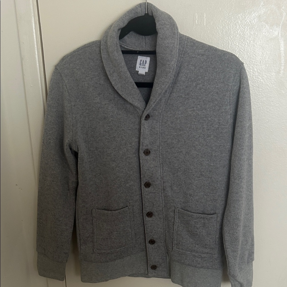 GAP Boys XL Charcoal Cardigan with Shawl Collar